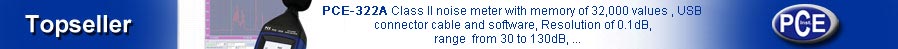 PCE-322A Class II noise meter with memory of 32000 values