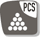 Parts counting: reference quantities selectable. Display can be switched from piece to weight.