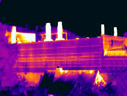 Thermal image of an industrial plant.