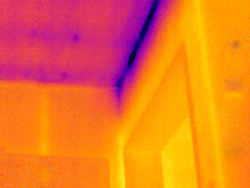 Thermal image of inside of a building.